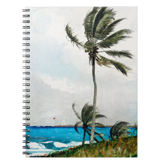Caderno Espiral Palm Tree, Nassau (1898), por Winslow Homer (Frente)