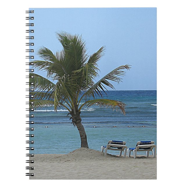 Caderno Espiral Palm Tree on the Beach (Frente)