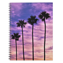 Caderno Espiral Palm Tree Sunset da Califórnia