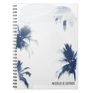 Caderno Espiral Palm Trees Brancos Glamor Quic Moderno Tropical