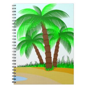 Caderno Espiral Palm Trees e Praia