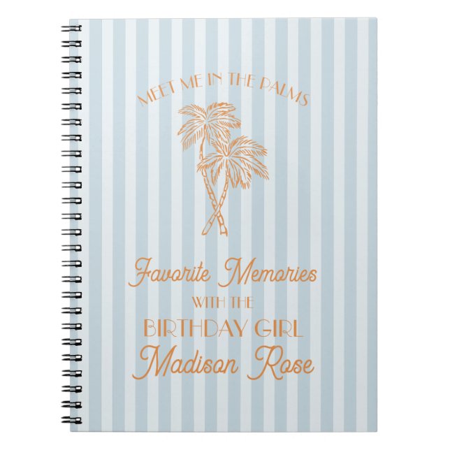 Caderno Espiral Palma Azul Primaveras Memórias Favoritas com Anive (Frente)