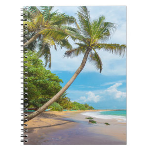 Caderno Espiral Palma de coco, praia   Sri Lanka de Mirissa