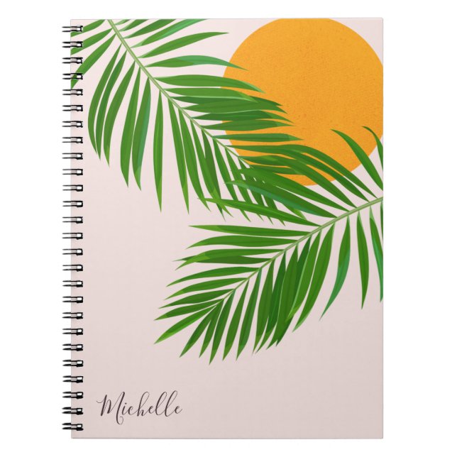 Caderno Espiral Palma de Sol Tropical Retroativa deixa nome minima (Frente)