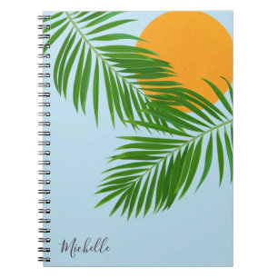 Caderno Espiral Palma Solar Tropical Deixa o nome minimalista do c