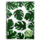 Caderno Espiral Palma Tropical Verde Escura Deixa Botânica de Verã (Frente)