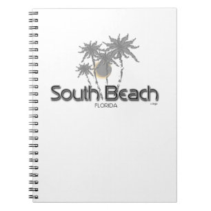 Caderno Espiral Palmas de Cinzas de South Beach Miami