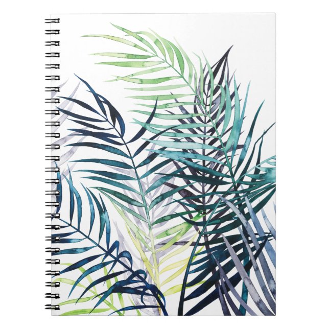 Caderno Espiral Palmas de Crepúsculo - Folhas Tropicais (Frente)