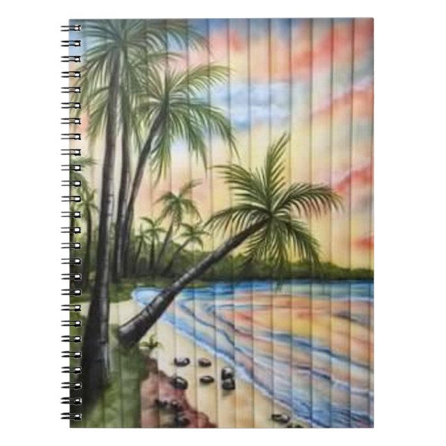 CADERNO ESPIRAL PALMAS TROPICAIS BRANQUEIRAS (Frente)