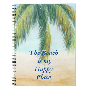 Caderno Espiral Palmeira em um dia ensolarado na praia