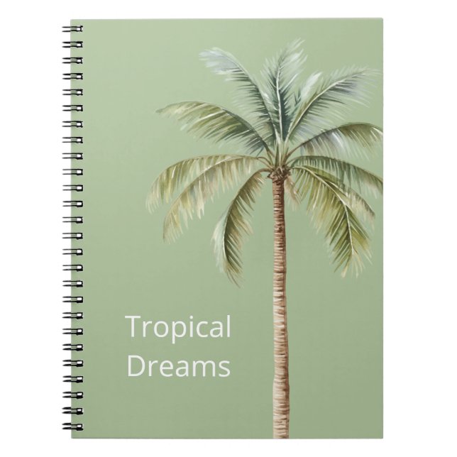 Caderno Espiral Palmeira Tropical Verde (Frente)