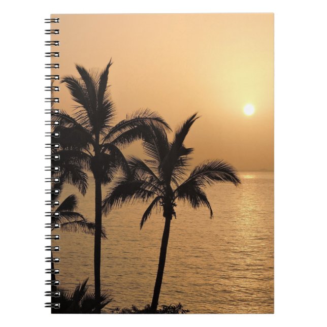 Caderno Espiral Palmeiras e Sunset Romântico (Frente)