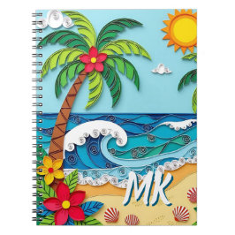 Caderno Espiral Palmeiras na Praia Personalizadas