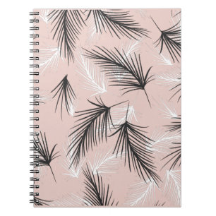 Caderno Espiral Palmeiras Preto Branco Tom Terroso Rosa