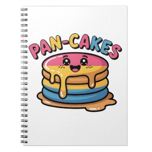 Caderno Espiral Pan-Cakes Engraçado Pansexual LGBTQ Orgulho Divert
