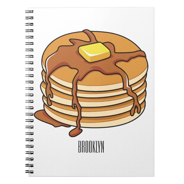 Caderno Espiral Pancake cartoon illustration  (Frente)