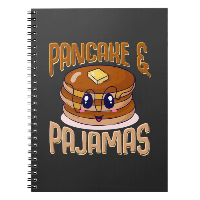 Caderno Espiral Pancakes Pajamas Cute Kawaii SlumbParty (Frente)