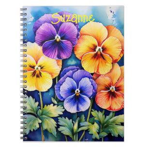 Caderno Espiral Pancas de aquarela personalizadas
