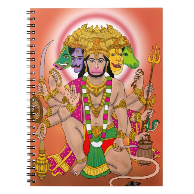 Caderno Espiral  Panchmukhi Hanuman  (Frente)