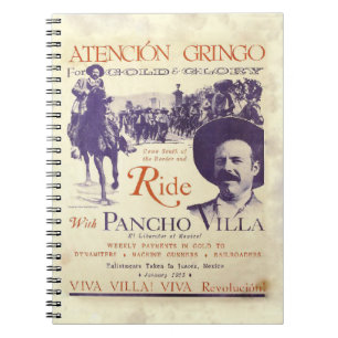 Caderno Espiral Pancho Villa 🔥 General mexicano Herói