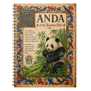 Caderno Espiral Panda, Arte de Bestiário Medieval