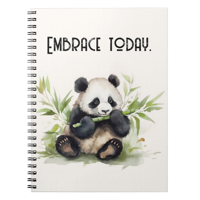 Caderno Espiral Panda Bear Com Citação (Frente)