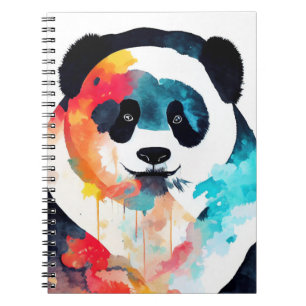 Caderno Espiral Panda Bear Natureza Selvagem Pintura De Cor Animal