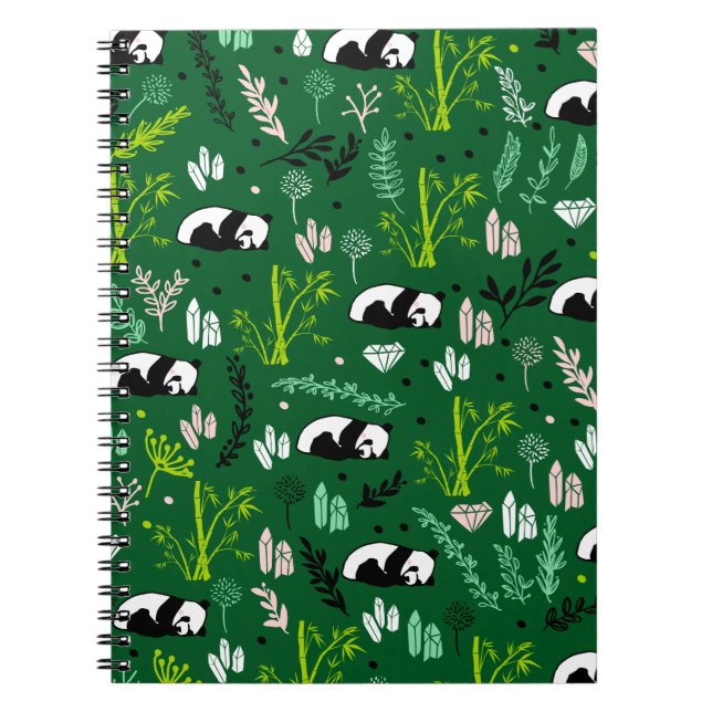 Caderno Espiral Panda bonito (Frente)