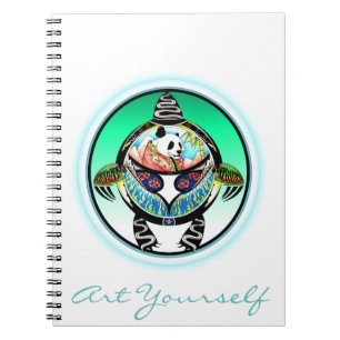 Caderno Espiral Panda da tartaruga