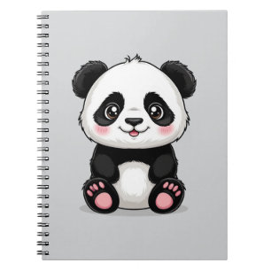 Caderno Espiral Panda de Desenho Adorável