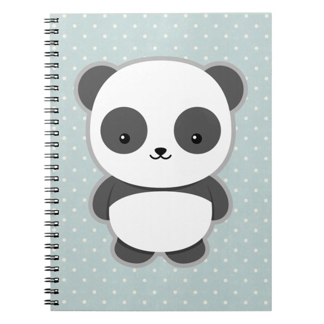 Caderno Espiral Panda de Kawaii (Frente)