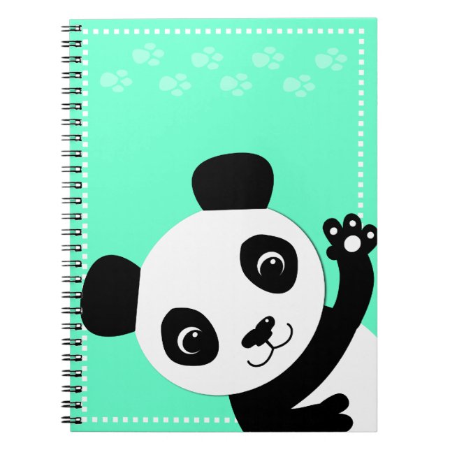 Caderno Espiral Panda de ondulação (Frente)