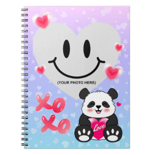 Caderno Espiral Panda do Dia dos Namorados Apaixonado