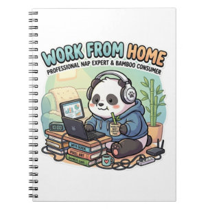 Caderno Espiral Panda Fofa Trabalhe de Casa  