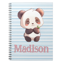Caderno Espiral Panda Fofo Personalizado