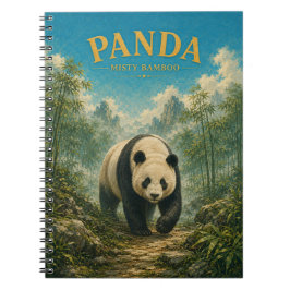 Caderno Espiral Panda Misty Bamboo Aquarela GeoSaga
