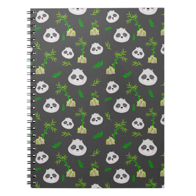 Caderno Espiral Panda na selva de bambu (Frente)