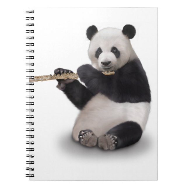 Caderno Espiral Panda playing the Flute T-Shirt (Frente)