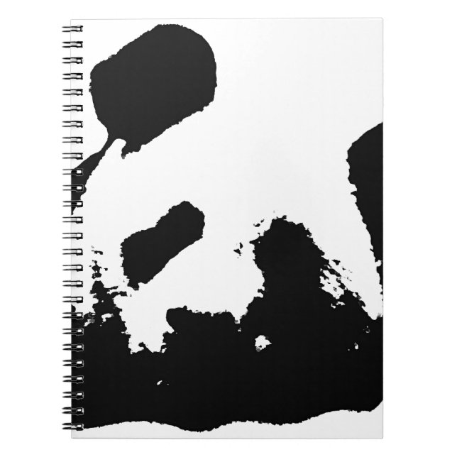Caderno Espiral Panda Pop de Arte Negra (Frente)