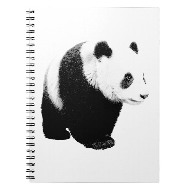 Caderno Espiral Panda Preta e Branca (Frente)
