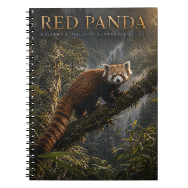 Caderno Espiral Panda Vermelho Floresta Himalaia ANIMAIS (Frente)