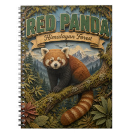 Caderno Espiral Panda Vermelho Floresta Himalaia POPCUT