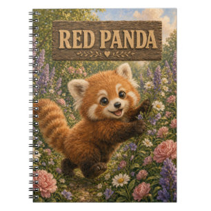 Caderno Espiral Panda Vermelho Fofinho Livro de Bebê Berçário Anim