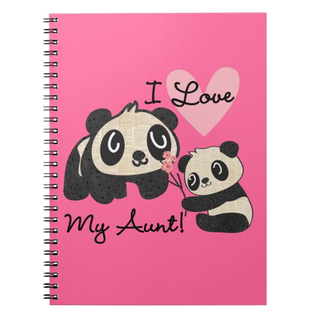Caderno Espiral Pandas eu amo minha tia (Frente)