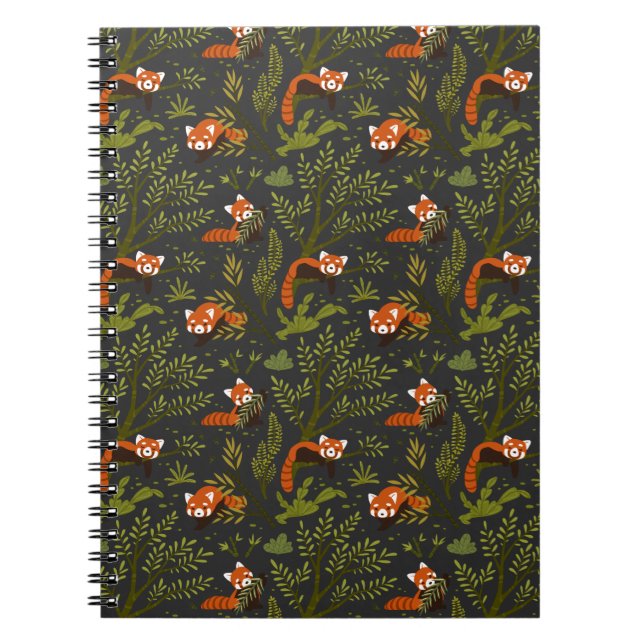 Caderno Espiral Pandas Vermelhas na Floresta Negra (Frente)