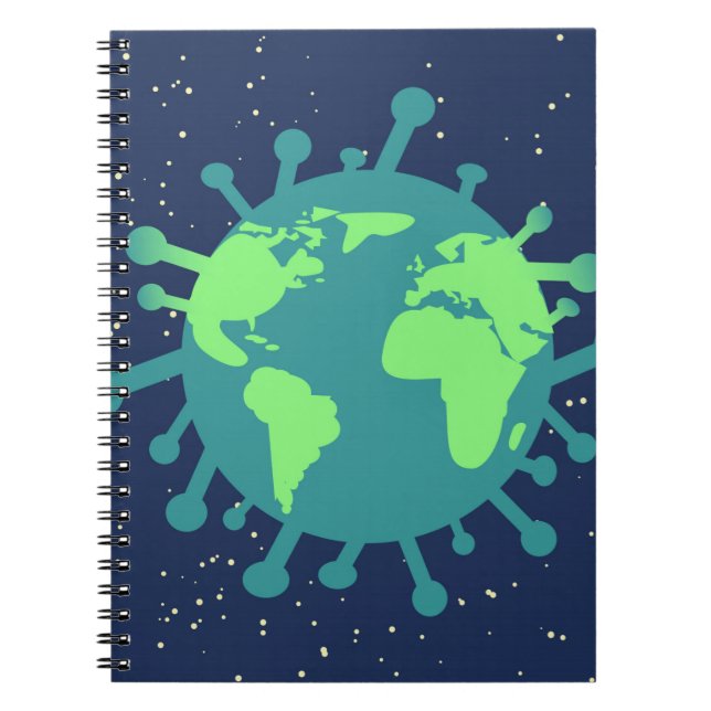 Caderno Espiral Pandemia Global (Partícula Vírus) (Infecção Viral) (Frente)