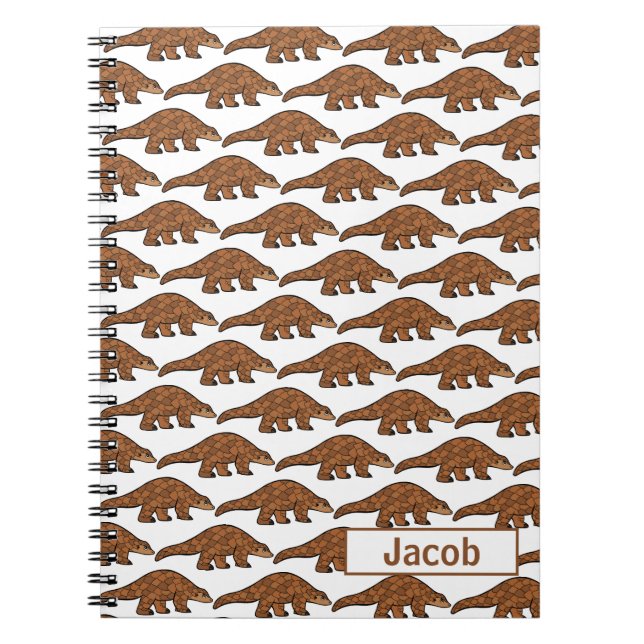 Caderno Espiral Pangolin Animal com Nome (Frente)