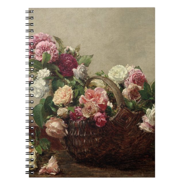 Caderno Espiral Panier de Rosas - Henri Fantin-Latour (Frente)