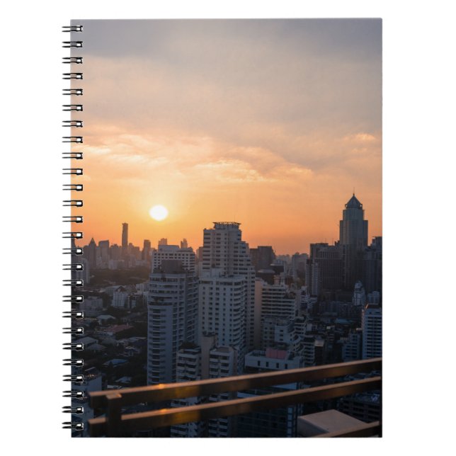 Caderno Espiral Pankok skyline sunset panorama (Frente)