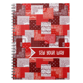 Caderno Espiral Pano de Quilting Personalizado com Remendo de Band